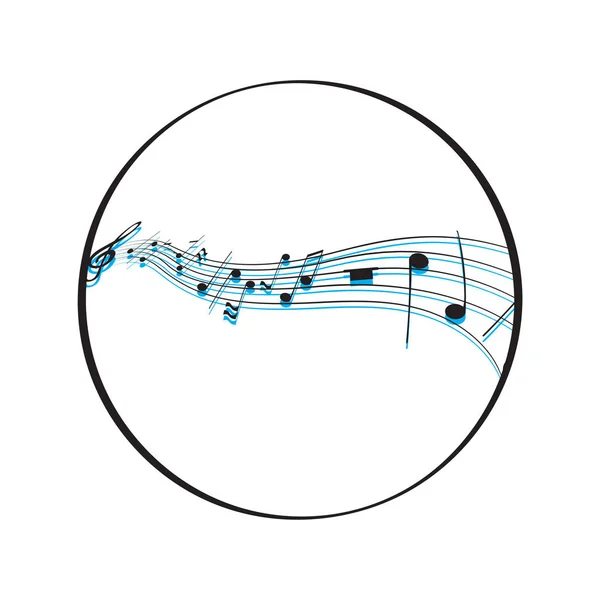 Ensemble de notes musicales sur un pentagramme — Image vectorielle