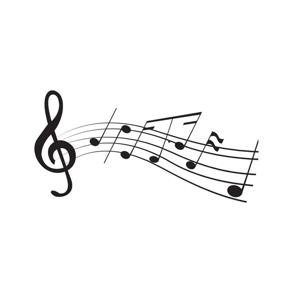 Conjunto de notas musicais em um pentagrama — Vetor de Stock