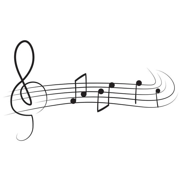 Conjunto de notas musicais em um pentagrama — Vetor de Stock