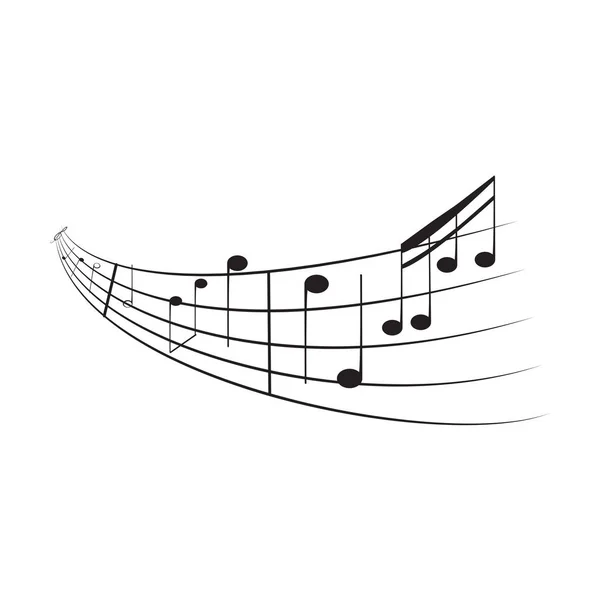 Ensemble de notes musicales sur un pentagramme — Image vectorielle
