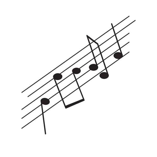 Conjunto de notas musicais em um pentagrama —  Vetores de Stock