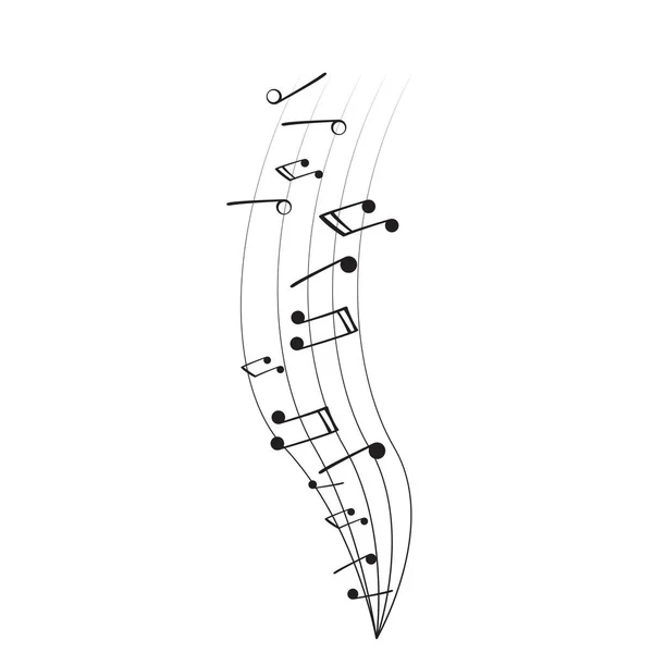 Ensemble de notes musicales sur un pentagramme — Image vectorielle