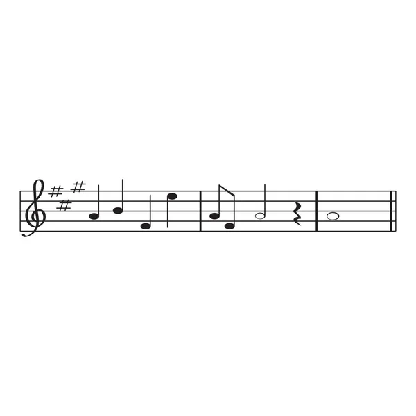 Serie di note musicali su un pentagramma — Vettoriale Stock