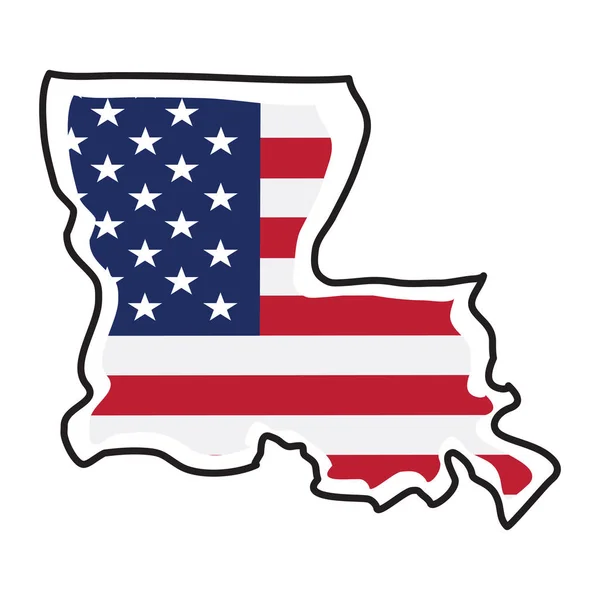 Mapa aislado del estado de Luisiana — Vector de stock