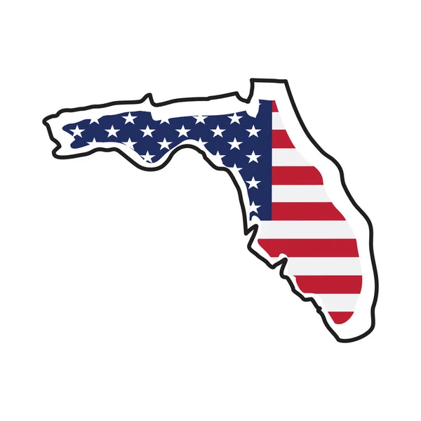 Ізольована карту штату Флорида — стоковий вектор