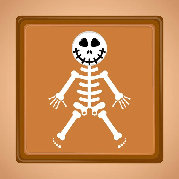 Desenhos animados de um esqueleto bonito feliz —  Vetores de Stock