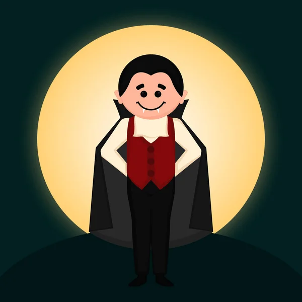 Il personaggio dei vampiri. Costume di Halloween — Vettoriale Stock