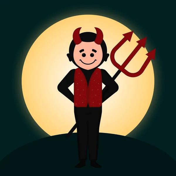 Un personaggio demoniaco. Costume di Halloween — Vettoriale Stock
