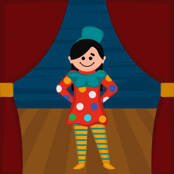 Un personnage de clown. Costume Halloween — Image vectorielle