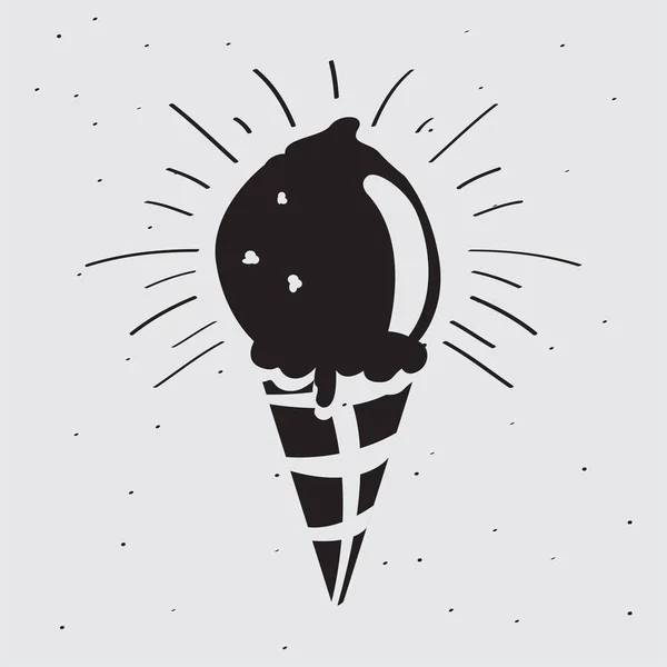 Cono gelato vintage — Vettoriale Stock