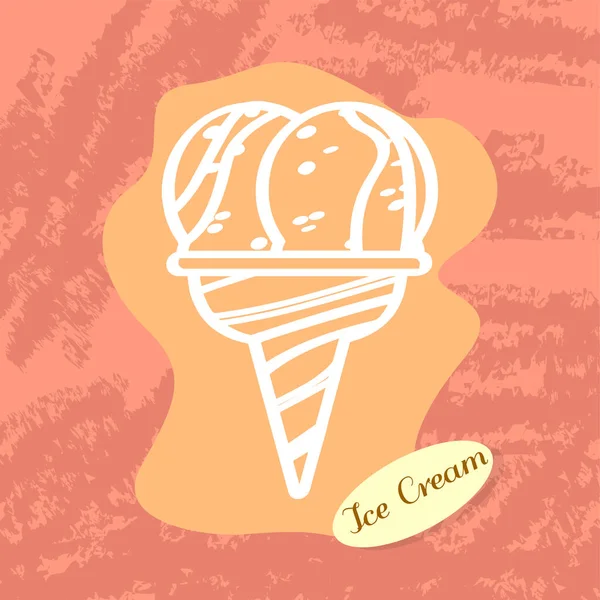 Vintage ice cream cone — Stock Vector