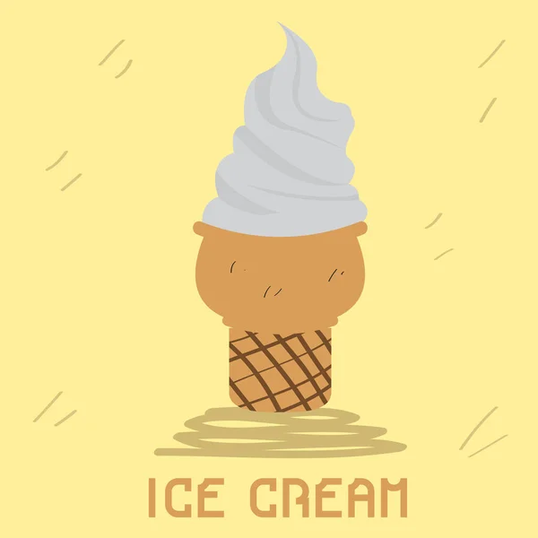 Cone de sorvete vintage — Vetor de Stock