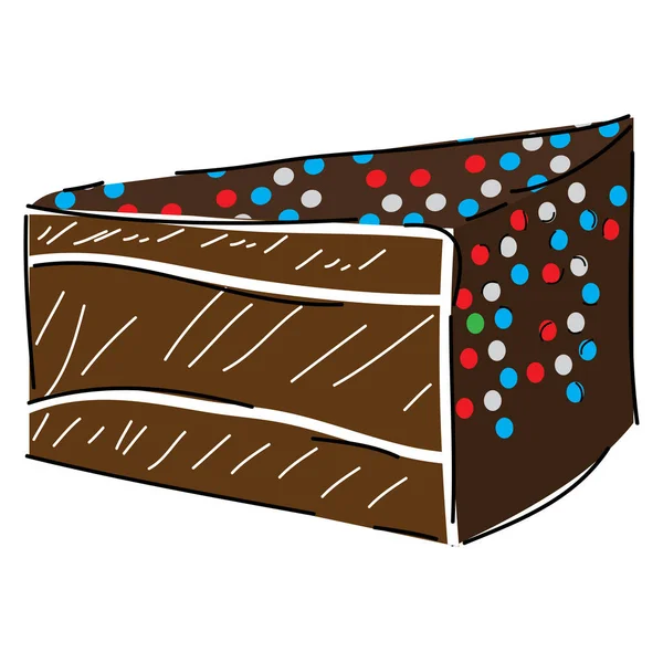 Boceto de un pedazo de pastel — Vector de stock