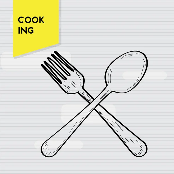 勺子和叉子 — 图库矢量图片
