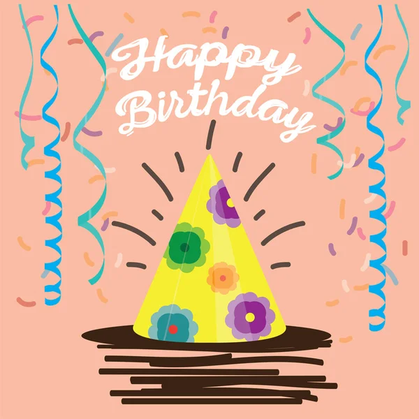 Tarjeta de cumpleaños feliz — Vector de stock