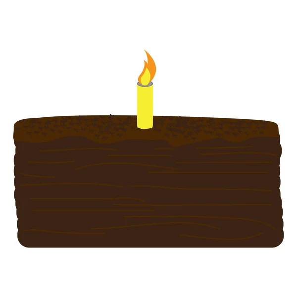 Esbozo aislado de un pastel de cumpleaños — Vector de stock