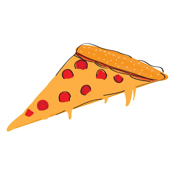 İzole edilmiş pizza görüntüsü — Stok Vektör