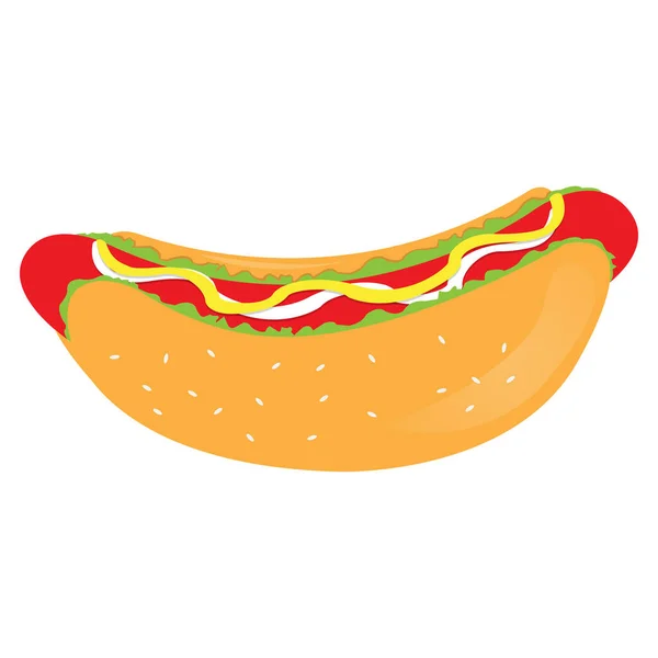Citra hot dog terisolasi - Stok Vektor
