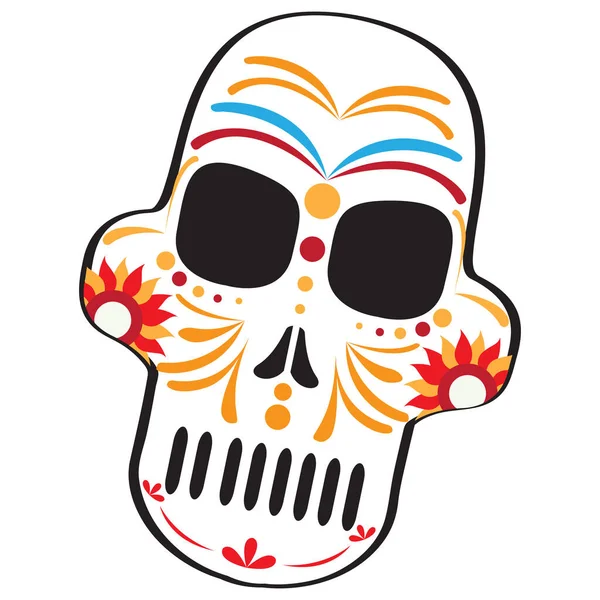 Crâne mexicain. Dia de los muertos — Image vectorielle
