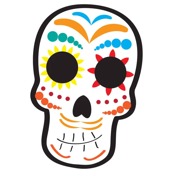 Meksykańska czaszka. Dia de los muertos — Wektor stockowy