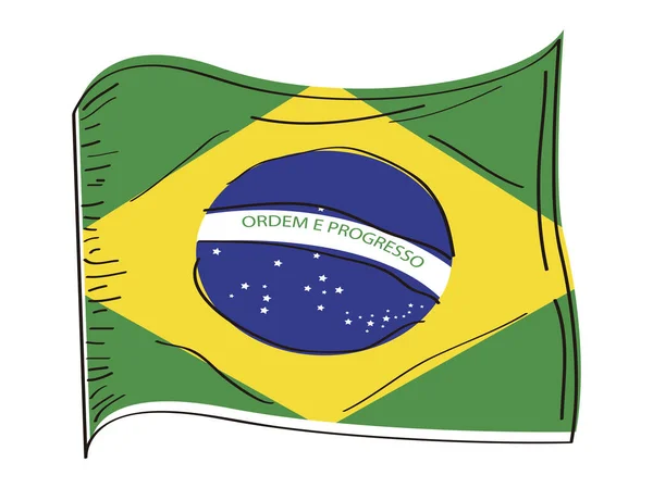 Drapelul Braziliei — Vector de stoc
