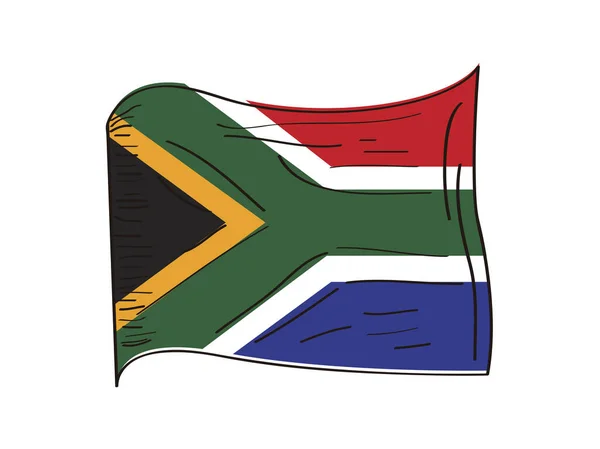Flagge Südafrikas — Stockvektor