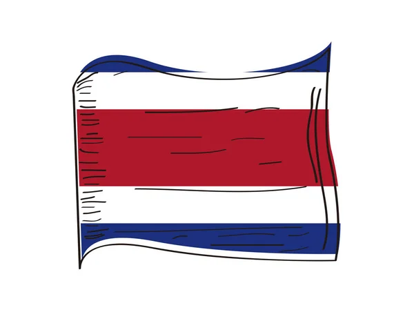 Bandera de Costa Rica — Vector de stock