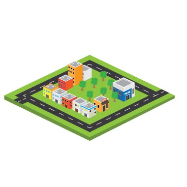 İzole edilmiş 3d megalopolis