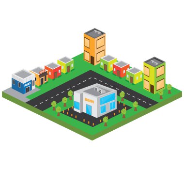 İzole edilmiş 3d megalopolis