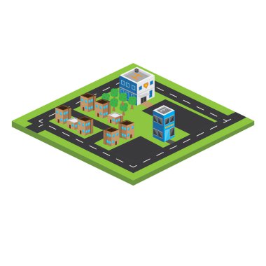 İzole edilmiş 3d megalopolis