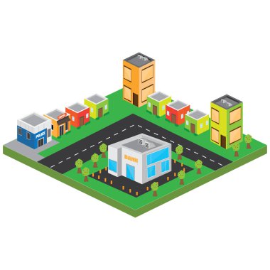 İzole edilmiş 3d megalopolis