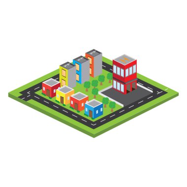 İzole edilmiş 3d megalopolis