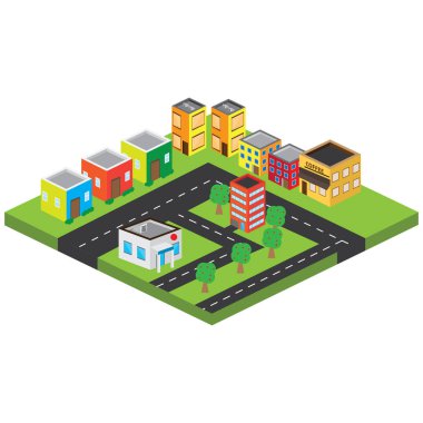 İzole edilmiş 3d megalopolis