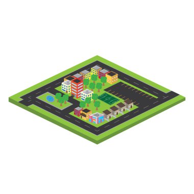 İzole edilmiş 3d megalopolis