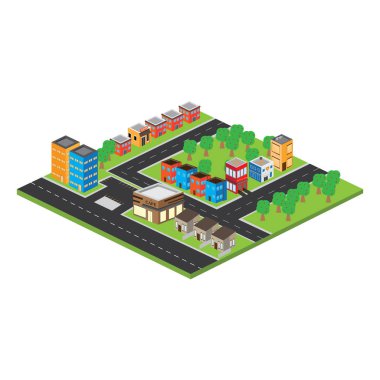 İzole edilmiş 3d megalopolis