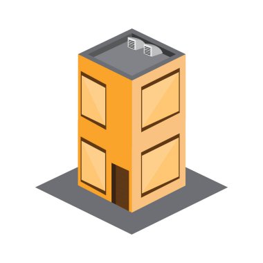 İzole edilmiş 3D bina