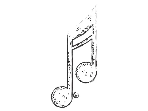 Dieciséis boceto de nota musical — Archivo Imágenes Vectoriales