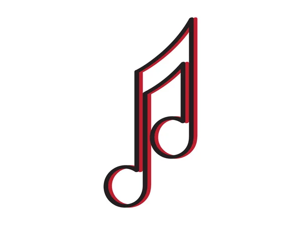 Icono de octava nota musical aislado — Archivo Imágenes Vectoriales