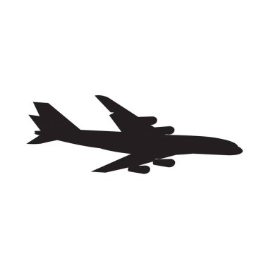 Isolated silhouette of an airplane