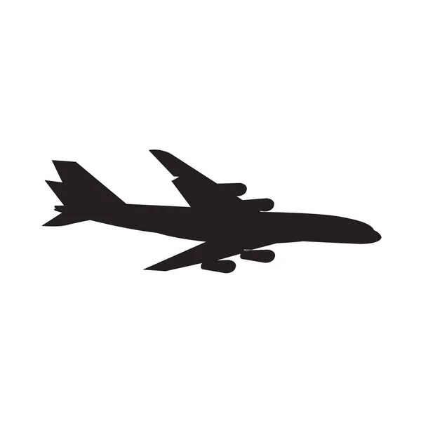 Silueta aislada de un avión — Vector de stock