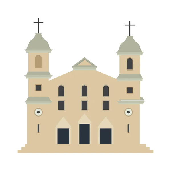 Église traditionnelle isolée — Image vectorielle