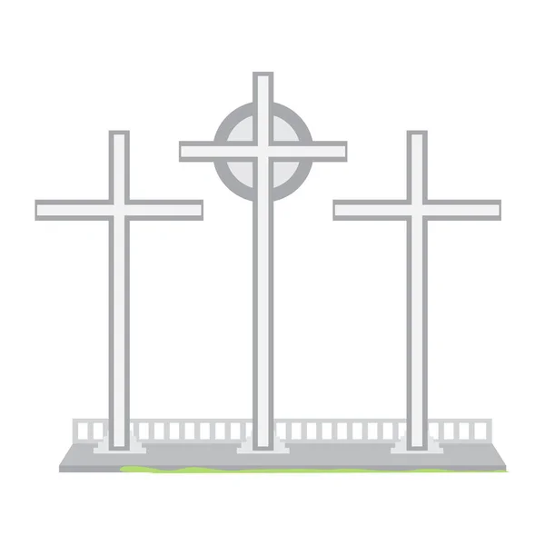 Monumento de tres cruces — Vector de stock