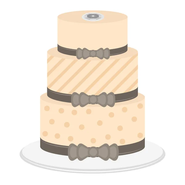 Gâteau de mariage décoré — Image vectorielle