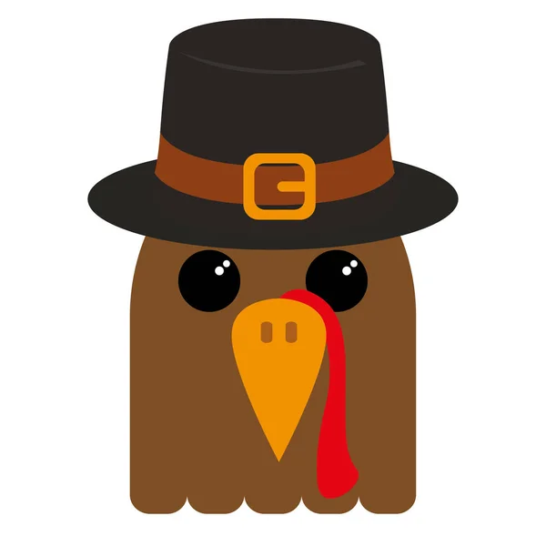 Cartoon icon of a turkey — Stock Vector