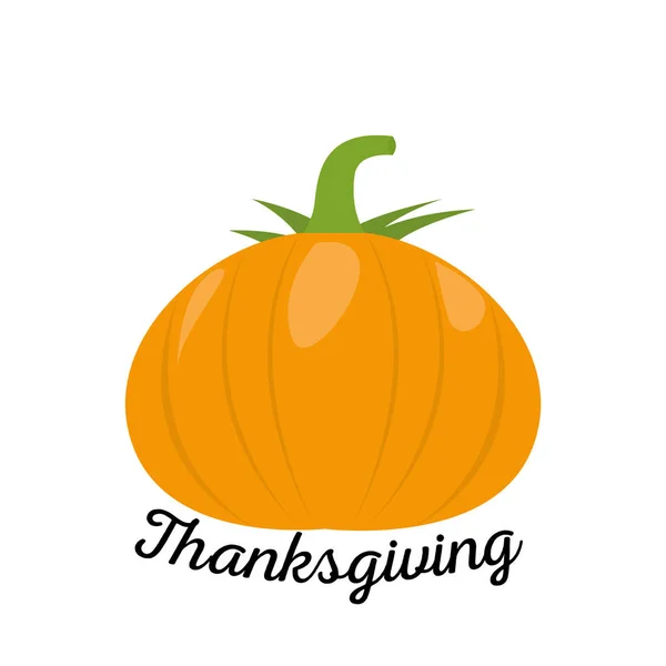 Pumpkin icon with thanksgiving text — ストックベクタ
