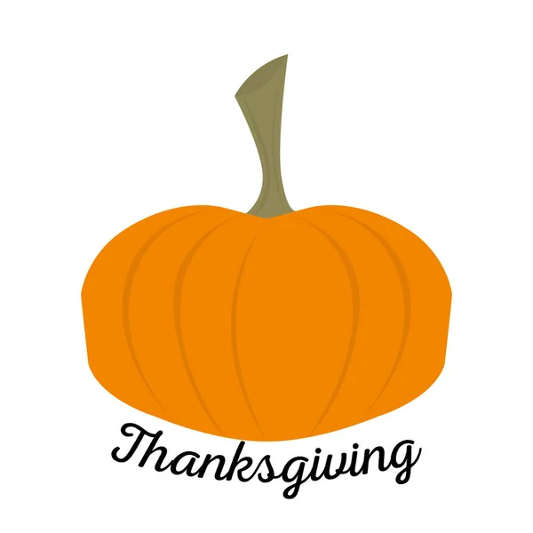 Pumpkin icon with thanksgiving text — Stock Vector