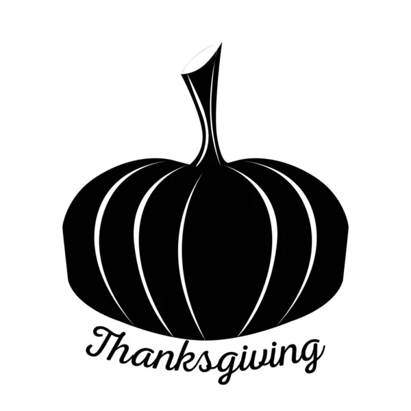 Silhouette of a pumpkin with thanksgiving text — Stock Vector