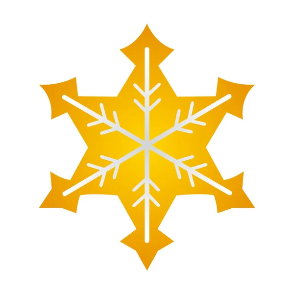 Χρυσό εικονίδιο νιφάδας χιονιού — Διανυσματικό Αρχείο