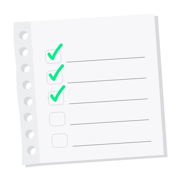Перевірте список паперу — стоковий вектор