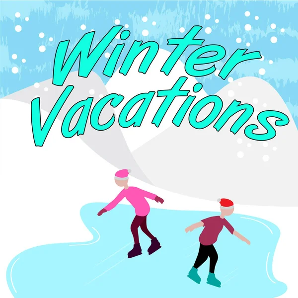 Wintervakantie poster — Stockvector